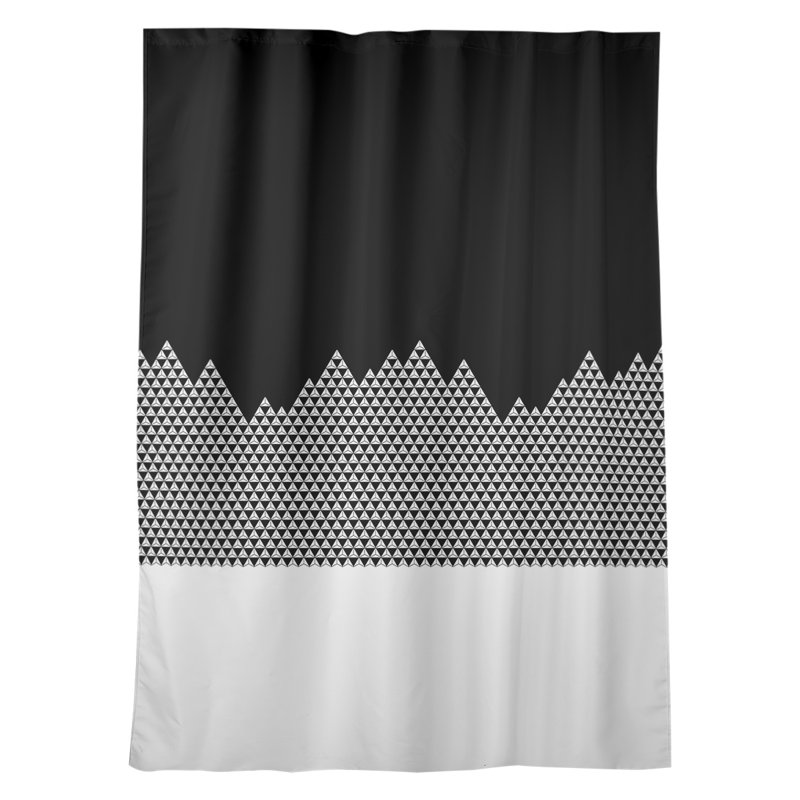 Panneau de rideau simple occultant et isolant avec passe-tringle mountain window Avicia, Noir