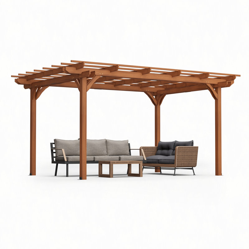 Pergola en bois 12 x 10 pi, pergola raisin en bois pour le soutien des plantes grimpantes pour le jardin, le patio, la cour arrière, la terrasse