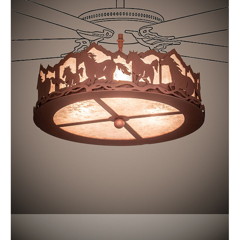 Running Horses Fan Light Fixture