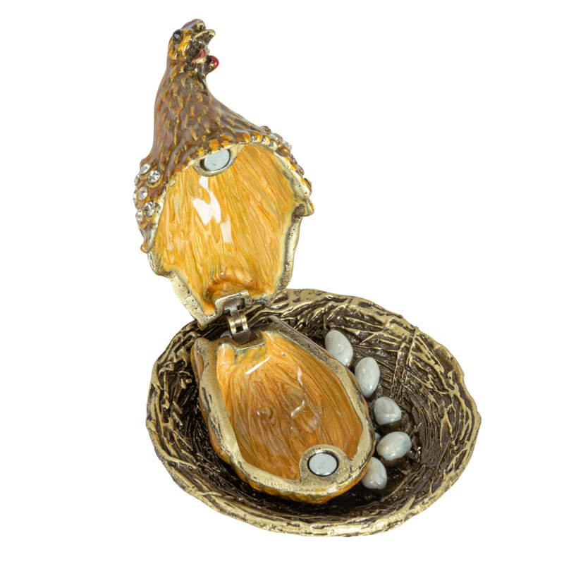 Jeweled Hen Trinket Box