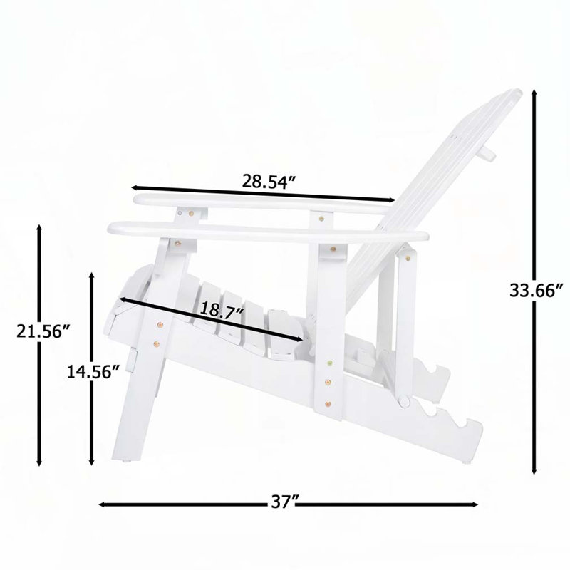 Chaise Adirondack d'extérieur en bois, Blanc