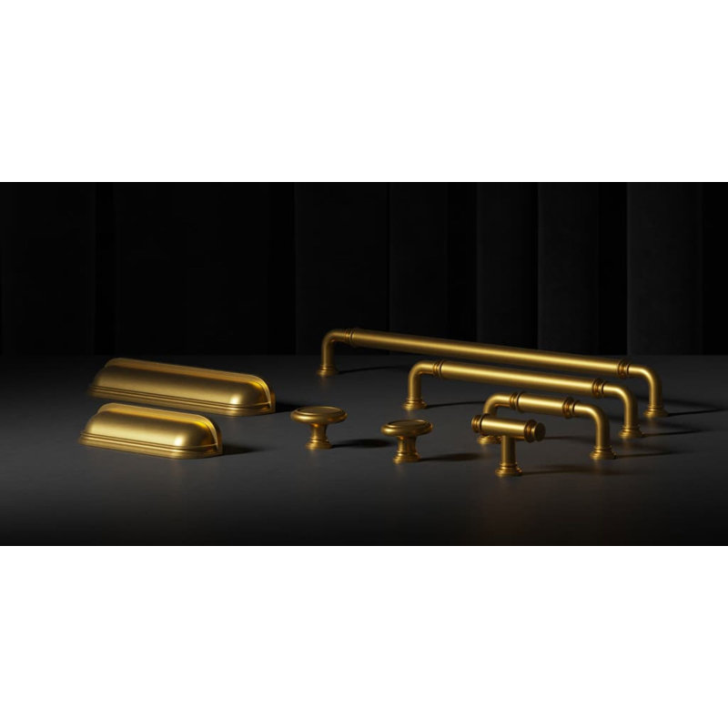 Berkshire Cup Pull, 3", Brushed Golden Brass
