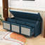 Banc de rangement pour chaussures avec 3 tiroirs, compartiment dissimulé et coussin amovible pour le vestibule-1287337075