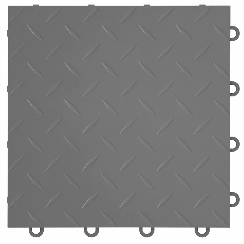 Carrelage de sol modulaire à emboîtement diamant Nitro 12 po x 12 po x 3/8 po, Gris