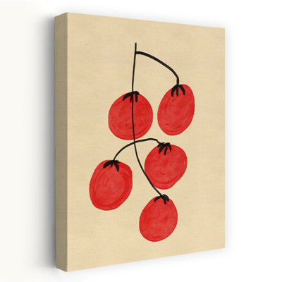 Fresh Red Tomatoes Minimalist Modern Organic Cherry Fruit Wall Art Print