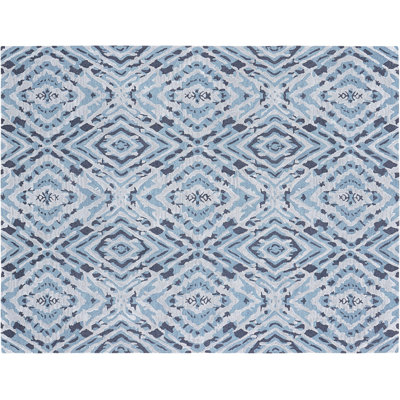 Bungalow Rose Handmade Blue/Gray Wool and Viscose Area Rug