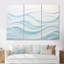 «Blue and White Simplicity Wave», ensemble d'art mural sur toile marbrée-111765053-112015725