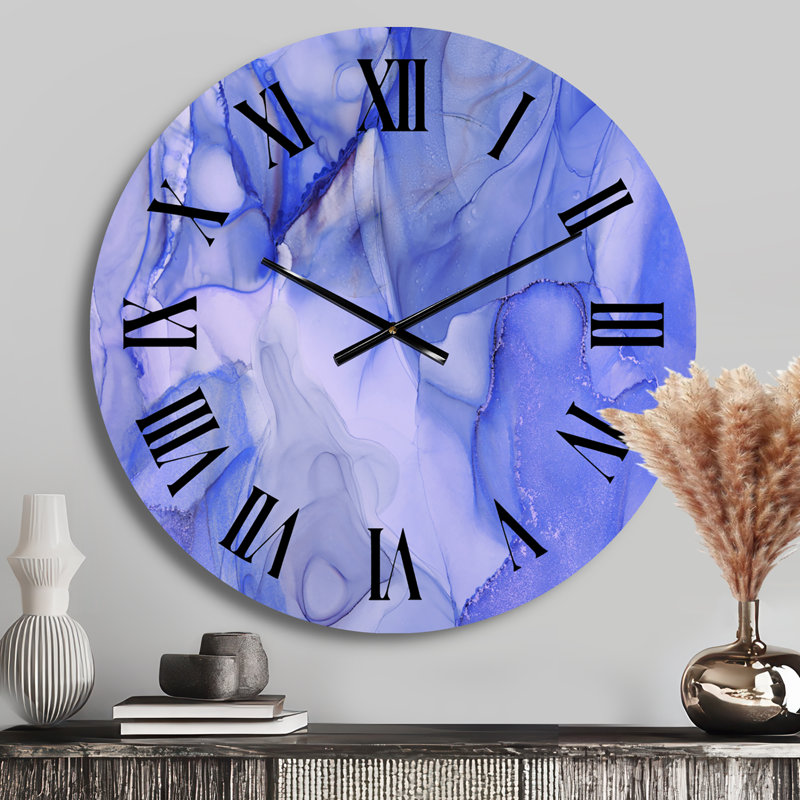 Horloge murale Tender, Petit, Bleu / Noir