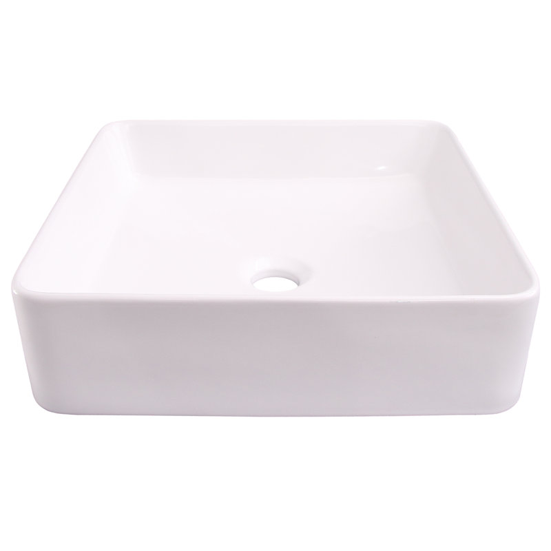 Barclay Lauer 15.87'' White Vitreous China Square Bathroom Sink