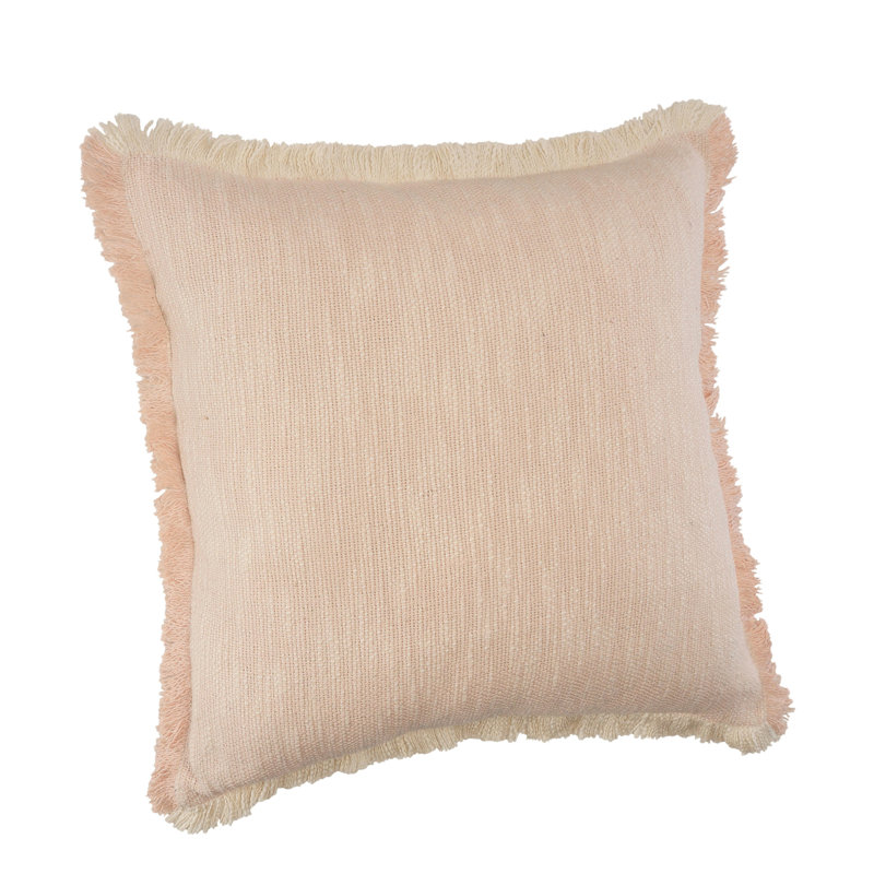 Housse de coussin en coton tissé à la main, Rose ivoire, Polyester