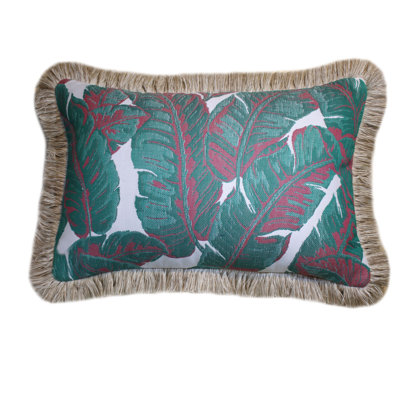 Fringed Sunbrella® Outdoor Throw Pillow