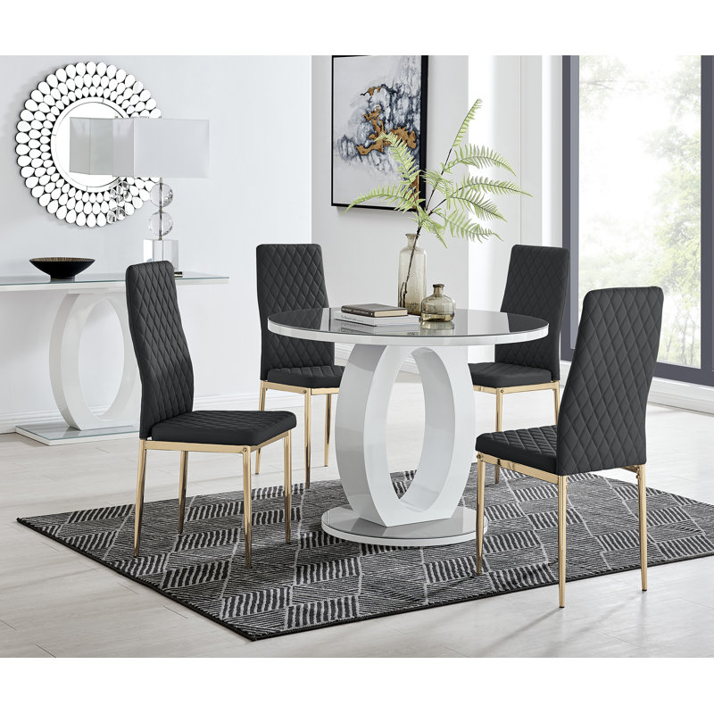 Scottsmoor 4 - Person Dining Set, Grey, Black
