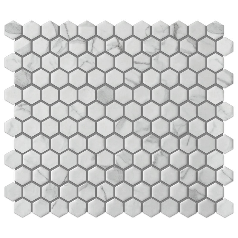 Porcetile 10.24 in. x 11.82 in. Honeycomb Matte Porcelain Mosaic Wall and Floor Tile