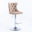 Velours kaki rembourré de 2 sièges de 25 à 33 pouces réglables, rembourrés, base, dossier confortable pour îlot de cuisine de pub kaki, tabourets-361220001-361220010