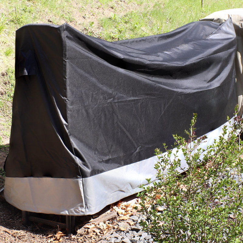 Housse pour support à bûches à rayures grises et noires 22 po x 74 po x 44,5 po Soderquist, H 44,5 po x l 74 po x P 22 po