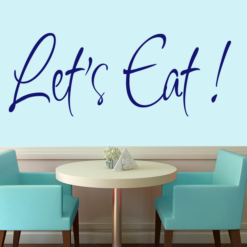 Adhésif décoratif «Let's Eat», Bleu marine