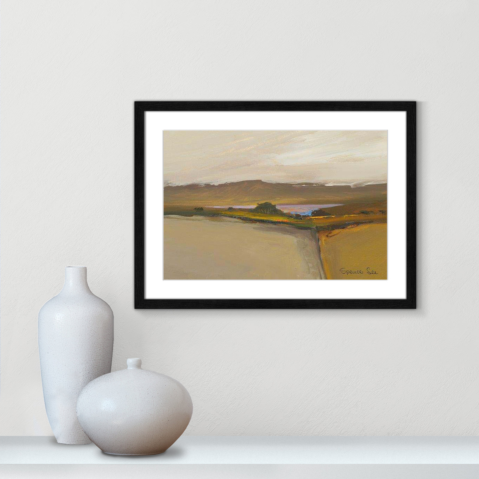 Heaven and Earth IV Print, Black Framed, 17" H x 23" W x 0.75" D