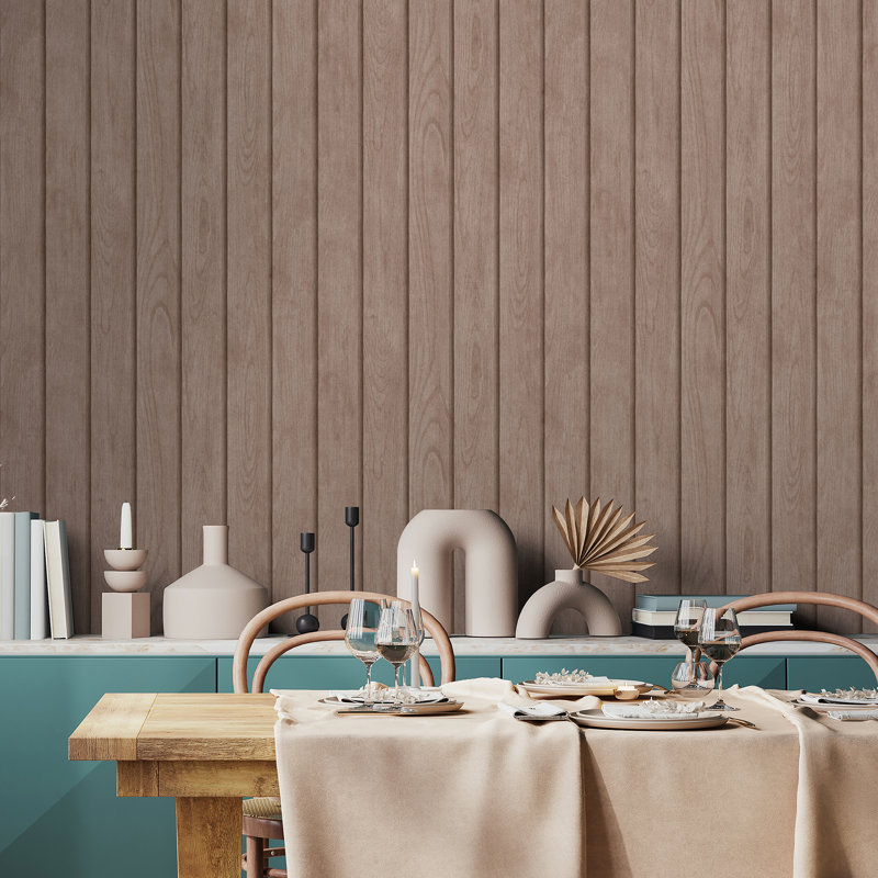 Papier peint luxueux avec lattes en bois Luxe, Brun