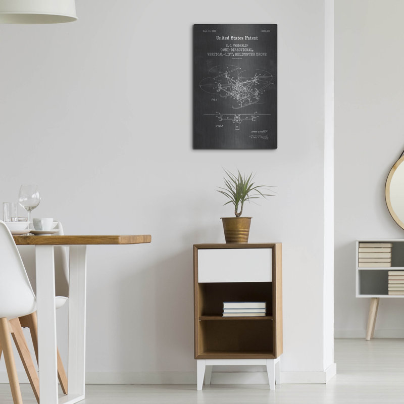 «Drone Blueprint Vernis Chalkboard» par Patents, H 24 po x l 16 po