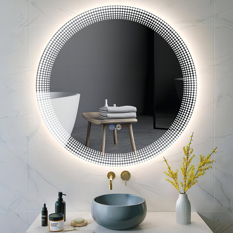 Miroir mural rond Genessy, 29,5 po x 29,5 po