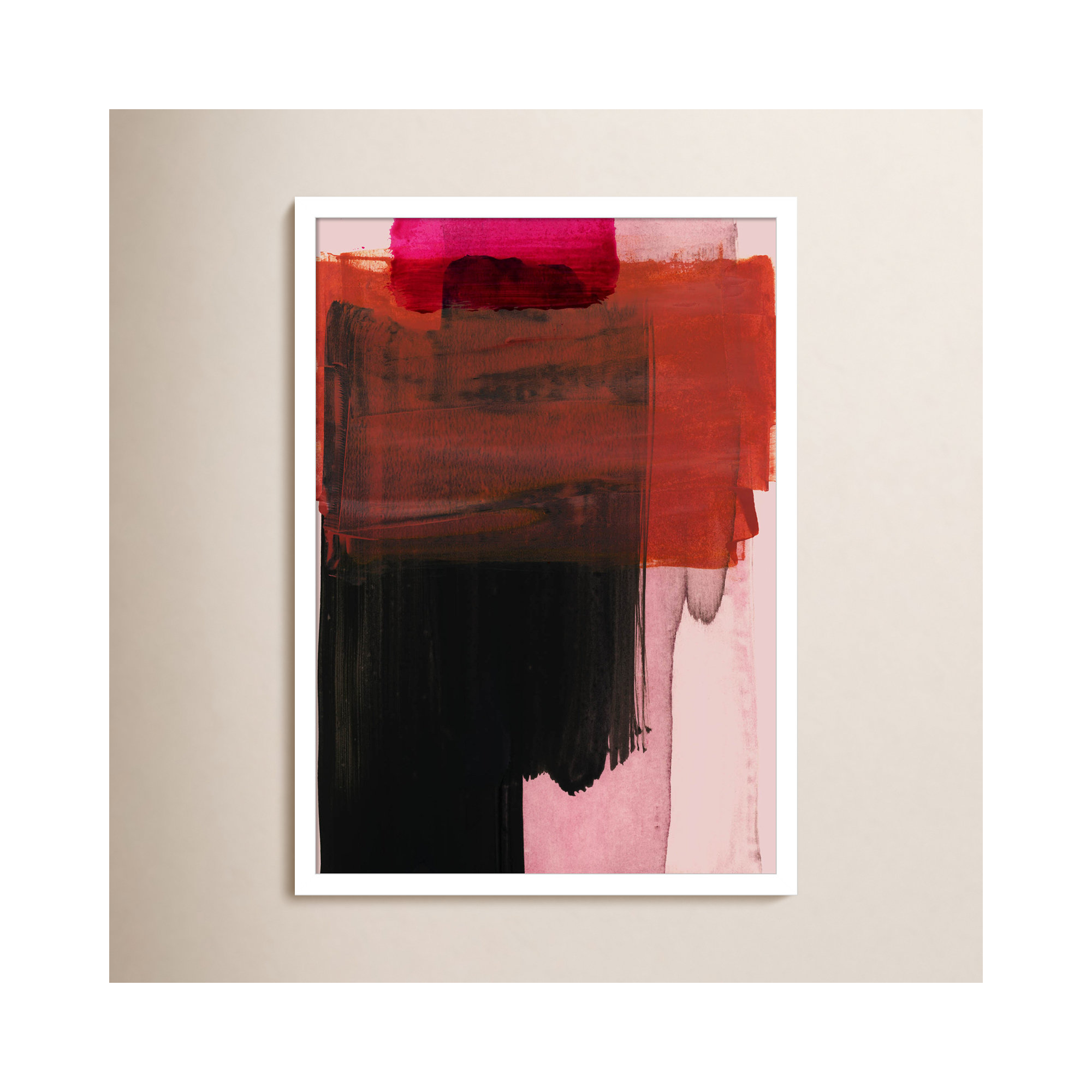 Abstract Painting XXI by Iris Lehnhardt Wood Framed Wall Art Print, White, 25" H x 18" W