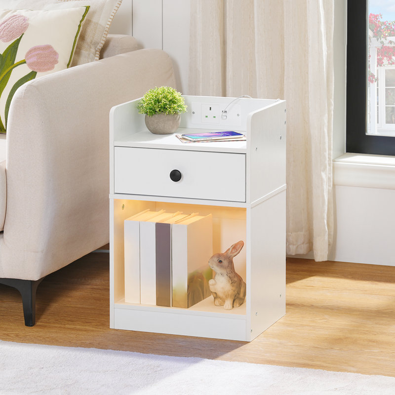 38cm W Manufactured Wood Bedside Table