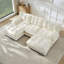 Canapé modulaire en forme de U 107 po avec 2 repose-pieds, canapé 3 places en chenille profonde avec coussin en treillis confortable, chambre et appartement