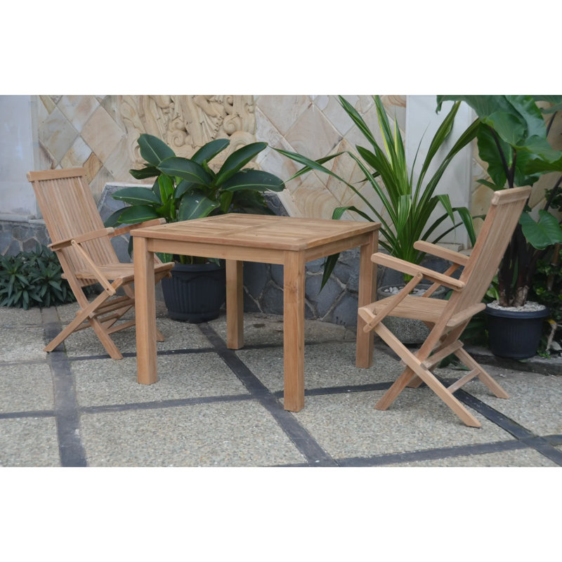 Greysan Outdoor 3 - Piece Teak Bistro Set, (No Cushion)