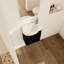 Meuble-lavabo de salle de bain - Châtaignier noir mural de 16 pouces pour petits espaces Baignoire compacte facile à entretenir