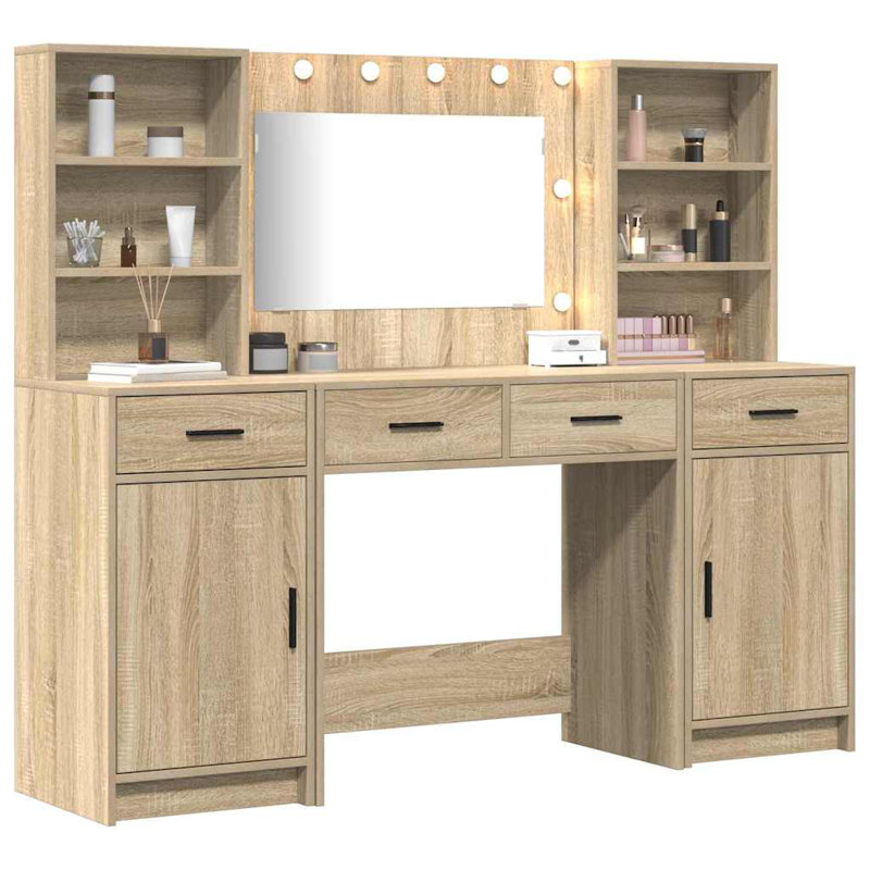 Dressing Table with Mirror, Sonoma Oak