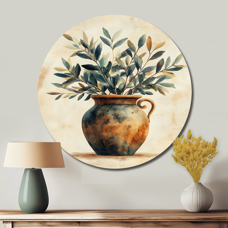 Inus - art mural rond Boho Pottery, L 29 po x H 29 po