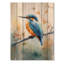 Très grand martin-pêcheur à la ferme - Décoration murale en bois d'oiseau - Sur bois de pin naturel-5903522