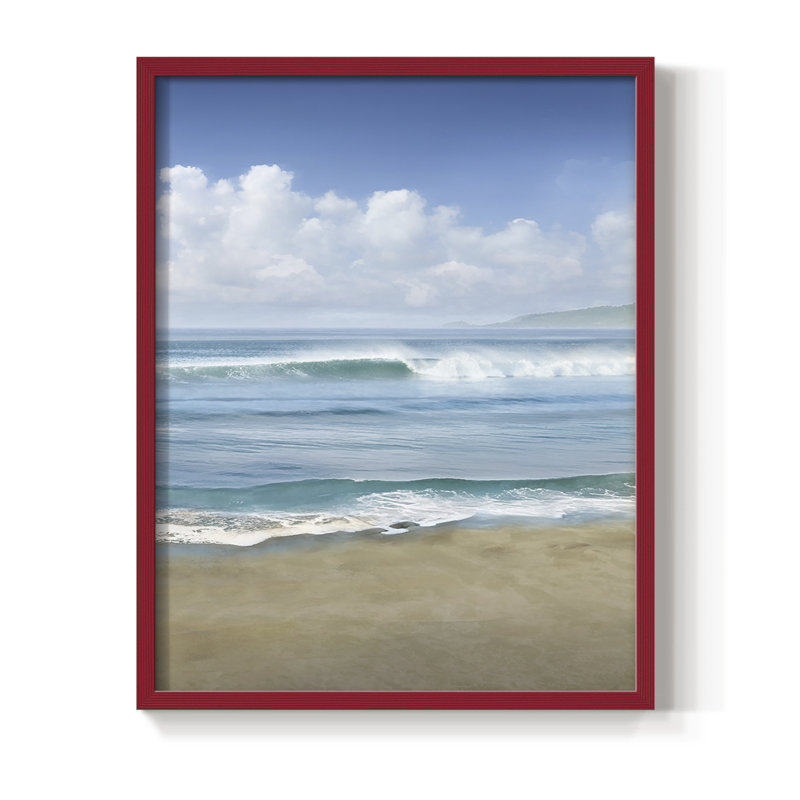 Timeless Waves, reproduction encadrée - bois massif, Rouge, H 10 po x l 8 po