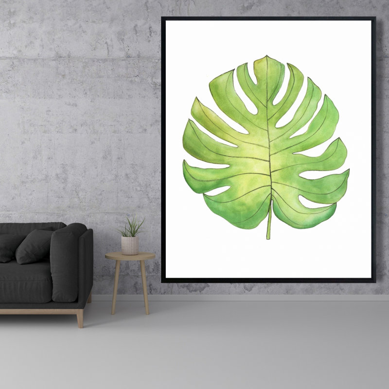 Tropical Leaf Print On Canvas