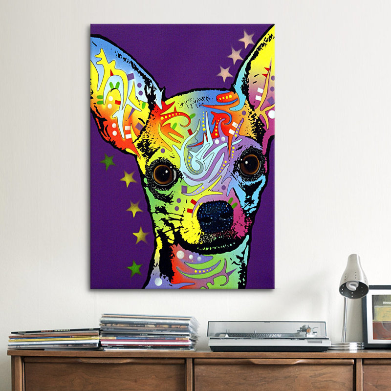 « chihuahua ll », impression sur toile, H 12 po x l 8 po x P 0,75 po, Toile tendue