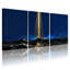 Night Sky Bridge Waves Reflection Gold Light, ensemble de 3 impressions sur toile-1132441135