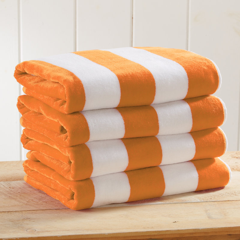 Serviettes de plage 100% coton absorbant et à séchage rapide Cabana, Orange, Serviette de plage une pièce