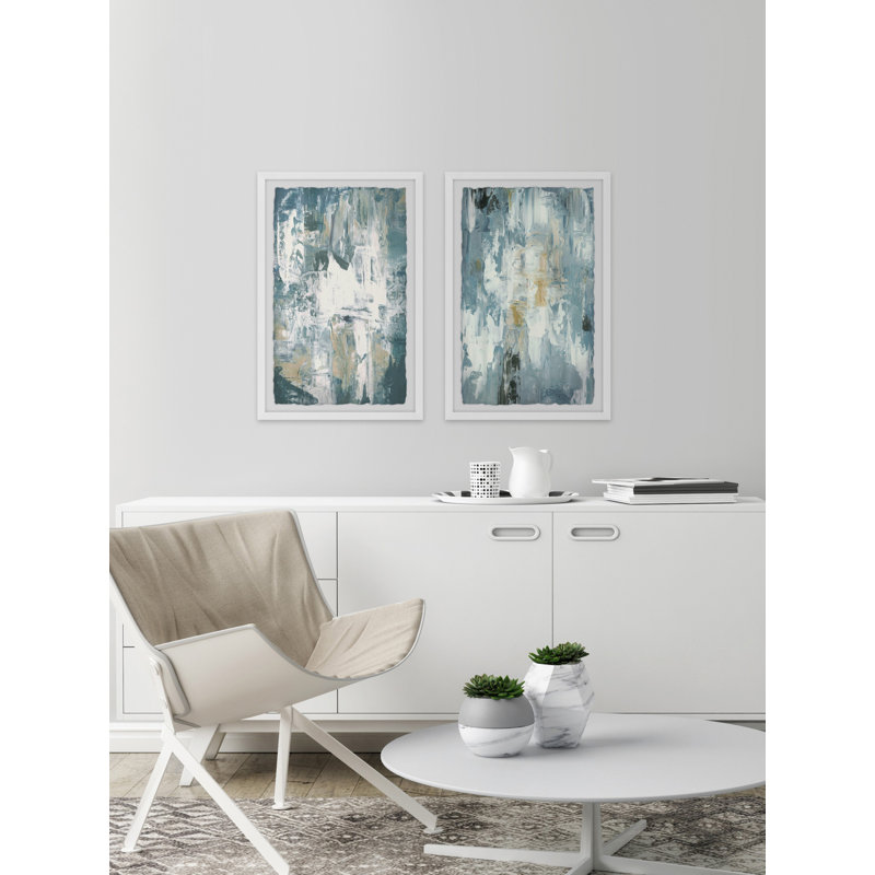 Diptyque gris chaos, H 24 po x l 16 po