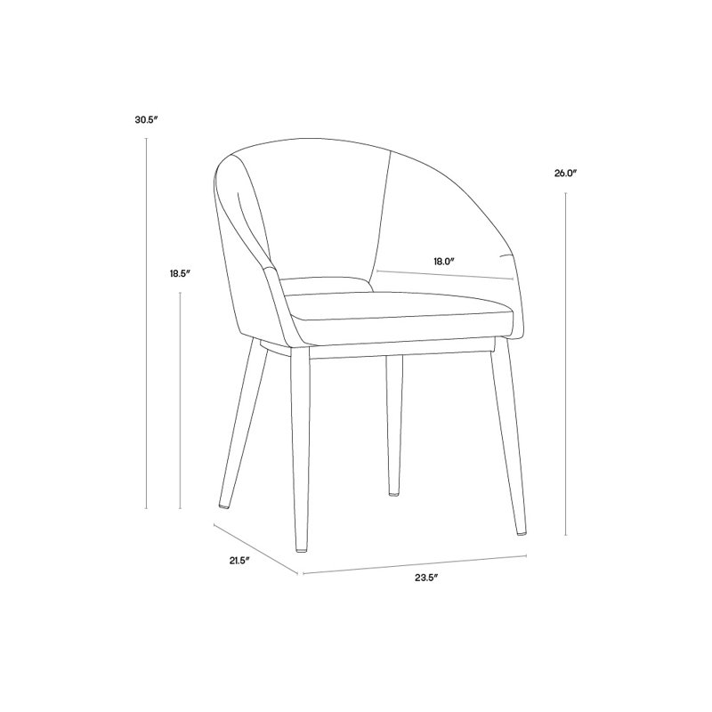 Upholstered Dining Chair, Brown