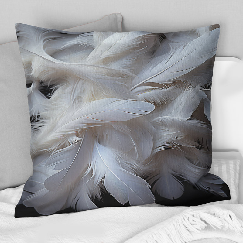 Light As A Feather I - Feathers Printed Throw Pillow