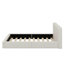 Grand lit plateforme tapissier (tissu en velours) - Style terre et structure solide-890018047