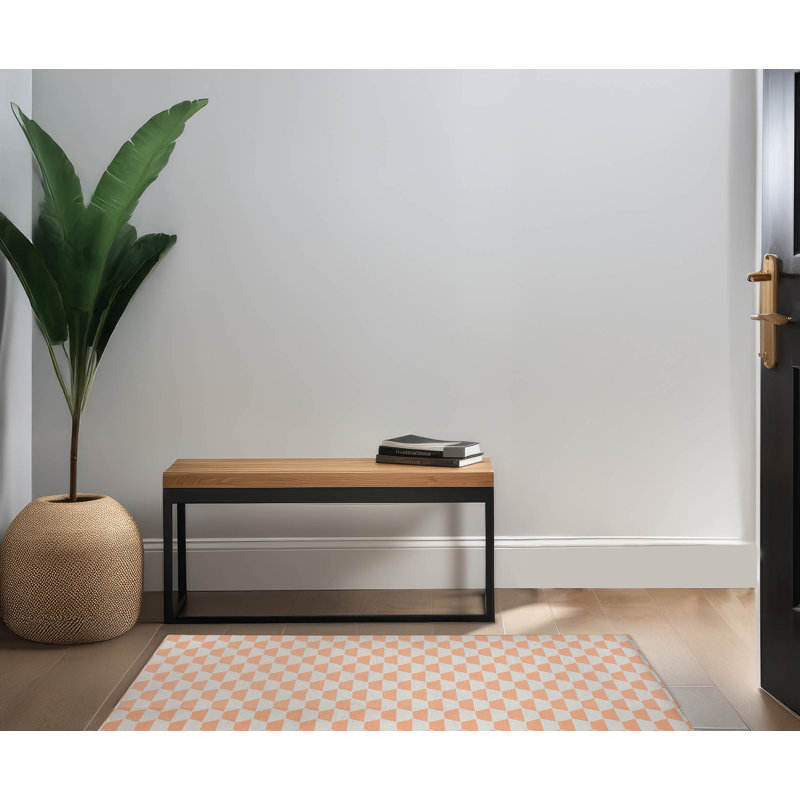Paillasson d'intérieur Hex Peach, L 60 po x L 84 po, Pêche