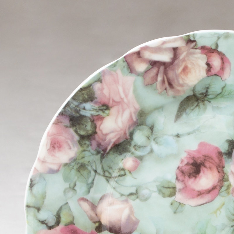 Bone China Ramble Rose Salad and Dessert Plates, Set of 4