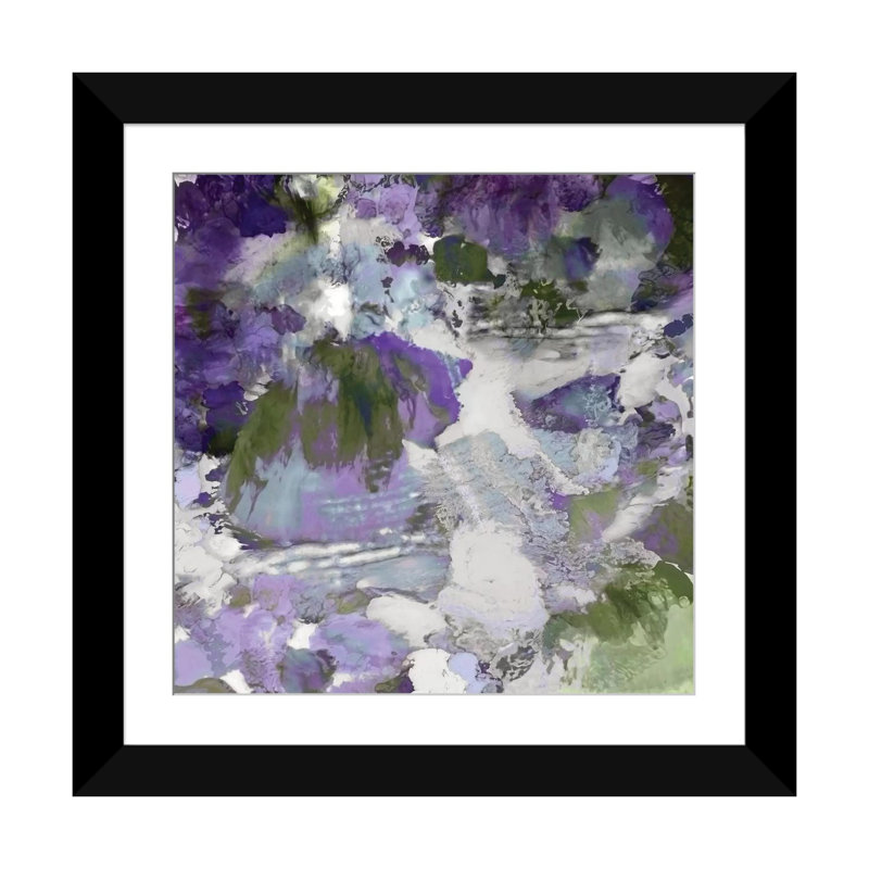 " Dynamic IV " by Mimi Garcia, 16" H x 16" W x 1" D, Black Framed Fine Art Paper, White