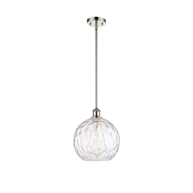 Luminaire suspendu sphérique 1 lumière Cindi, H 13 po x l 10 po x P 10 po, DEL, Nickel poli