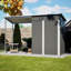 Abri de jardin et gazebo 2 en 1 en acier galvanisé, 1,5 x 0,9 m, résistant aux intempéries, avec structure adossée, idéal pour le patio, le rangement d'outils dans le jardin, ou encore une pergola ouverte pour la lecture et le rangement à l'extérieur.