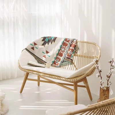 Banc rembourré en coton et lin Breeley