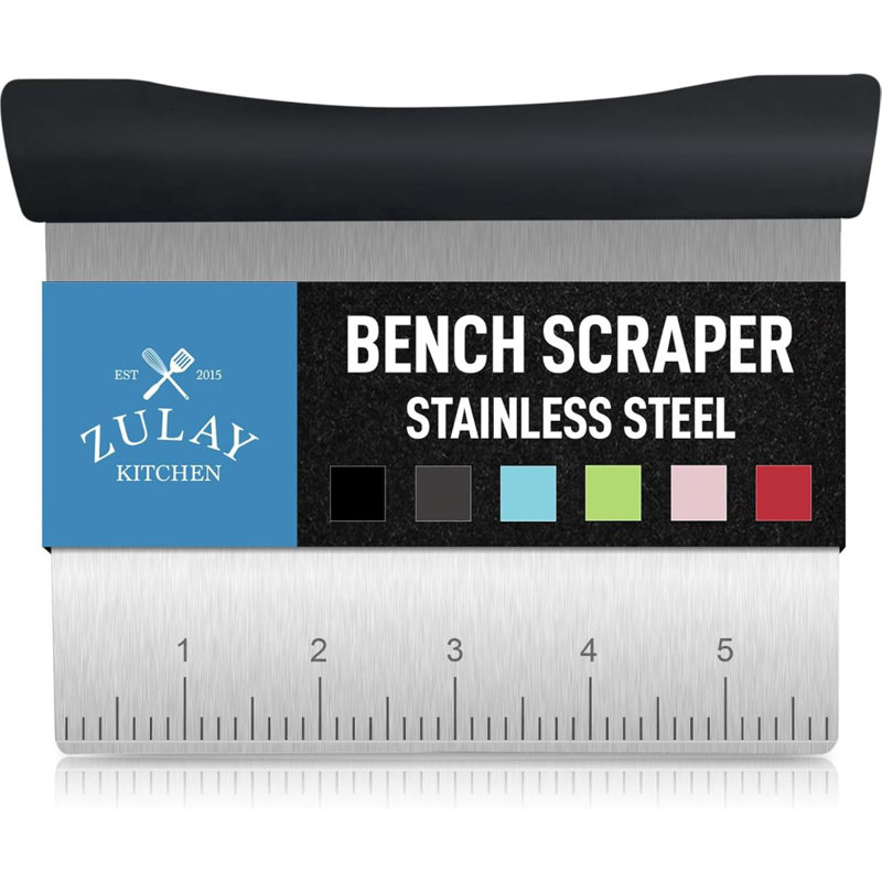 Zulay Kitchen Multi-purpose Stainless Steel Bench Scraper & Chopper Quick & Easy Perfect Cuts Round