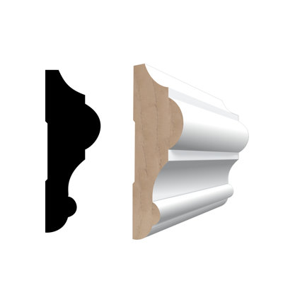 RMM MSI397 1 in.D x 3 1/2 in.W x 96in.L Primed Finger-Joined Pine Panel Rail Molding 5-pcs 40 Ft Total