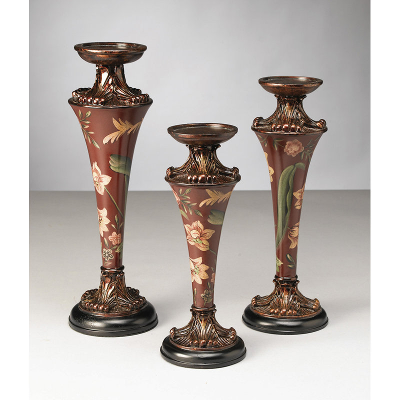 Bougie florale, Motif floral rouge foncé